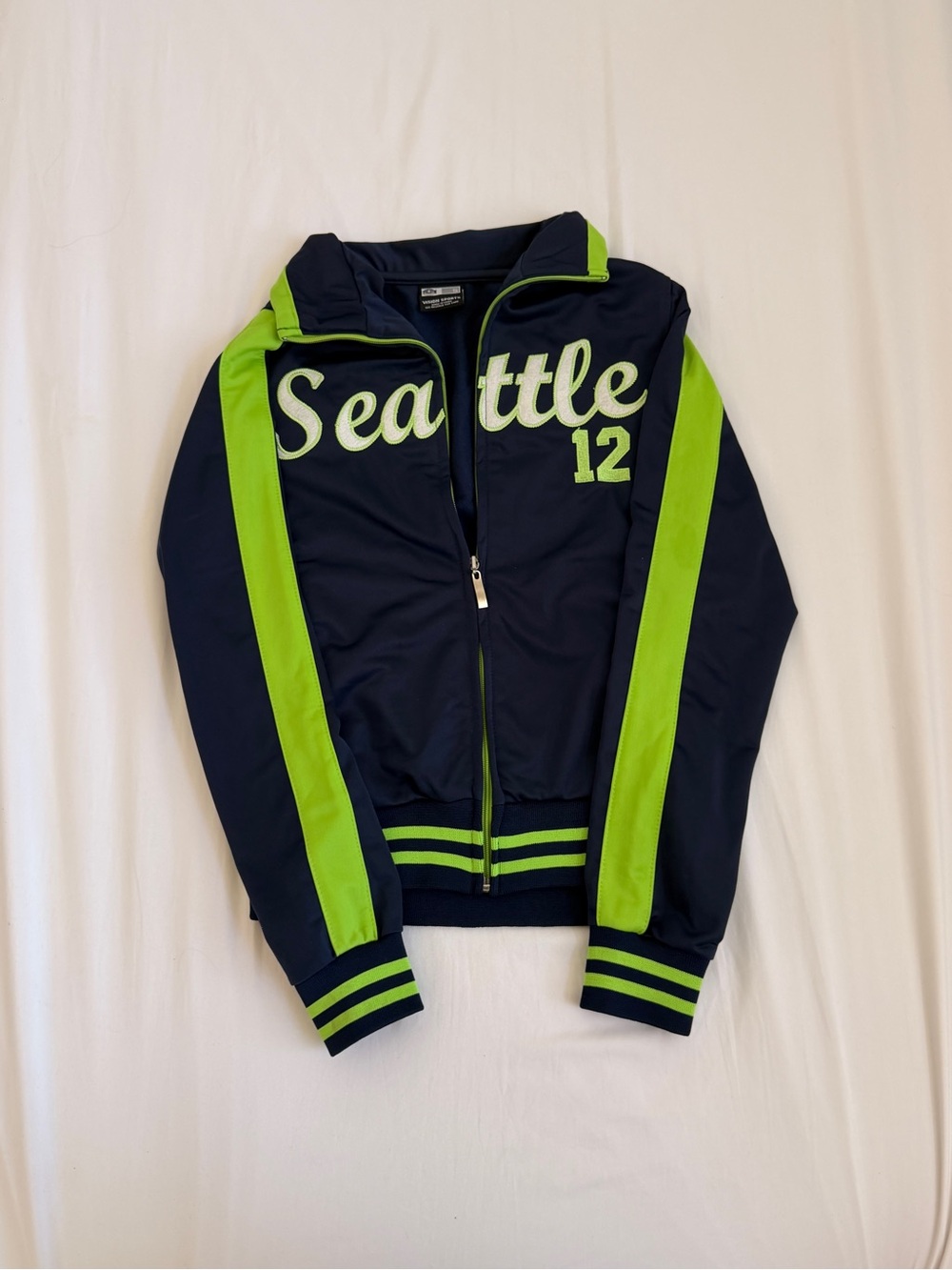 Seattle 12 Navy & Lime Women Zip Jacket